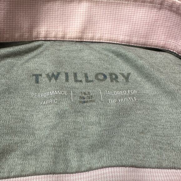 Twillory Pink Performance Fabric Long Sleeve Button Up Size 16.5 - Picture 3 of 12